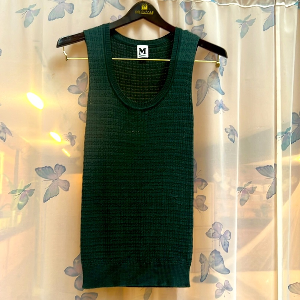 MISSONI Dark Green Sleeveless Top Worn Gently